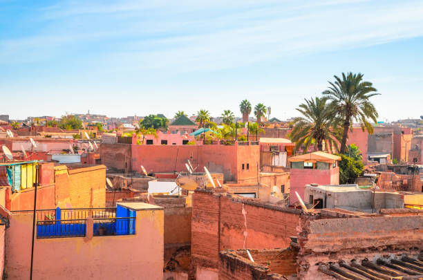 istock Panoramic view of Marrakech and old medina, Morocco 1129493577