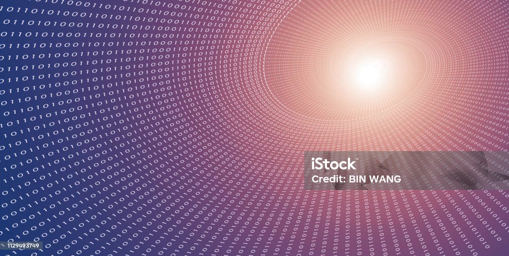 Digitally Encoded 0 1 Binary Space Dot Matrix Stock Illustration ...