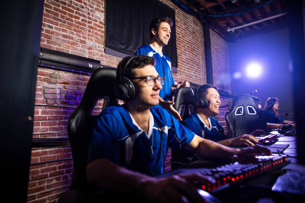 istock Esports Team with Coach 1129493839