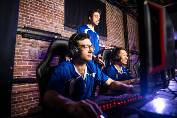 istock Esports Team with Coach 1129493853