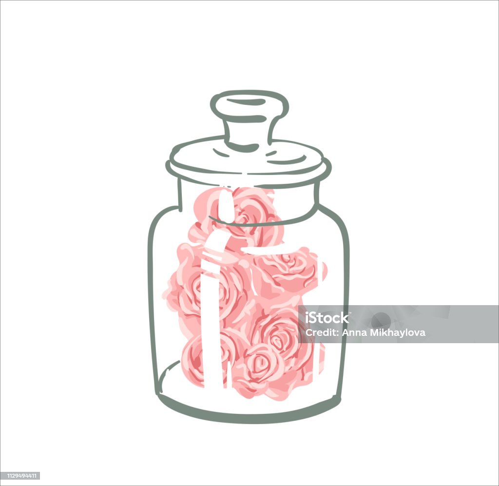 vector cute single rose under flask glass. Pink eternal flower art. Vintage fairytale element. Graphic isolated on white background vector cute single rose under flask glass. Pink eternal flower art. Vintage fairytale element. Graphic isolated on white Beauty stock vector