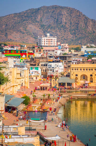 istock Panoramic view on city Pushkar, Rajasthan, India. 1129495961