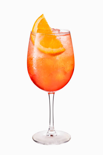 Alcoholic Spritz Cocktail Isolated on White