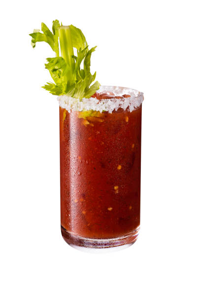 Refreshing Spicy Vodka Bloody Mary on White Refreshing Spicy Vodka Bloody Mary on White with a Clipping Path vodka sauce stock pictures, royalty-free photos & images