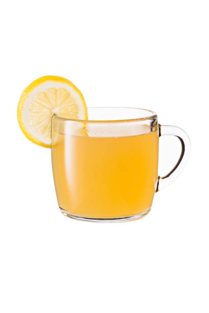 Warm Whiskey Hot Toddy Cocktail on white