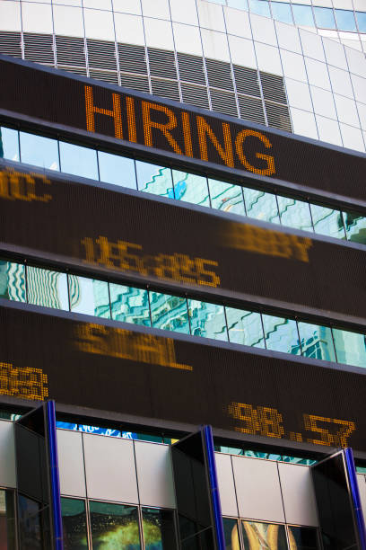 istock Electronic stock ticker New York City. 1129510248