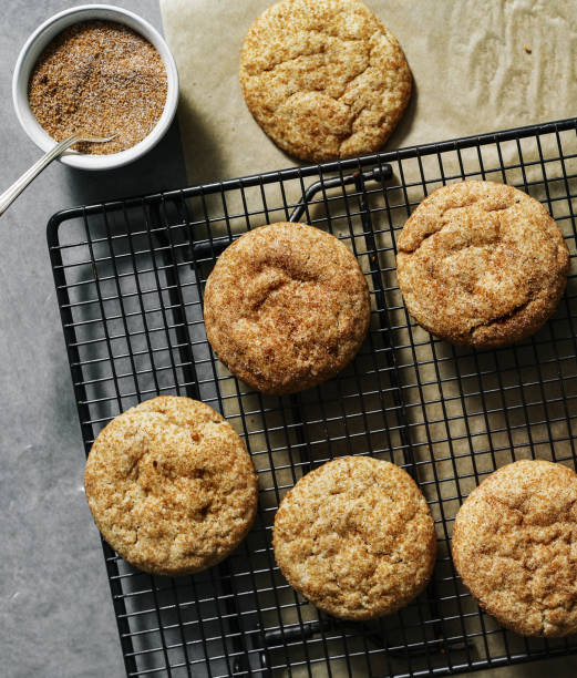istock Closeup of Snickerdoodle cookies on a tray 1129513841