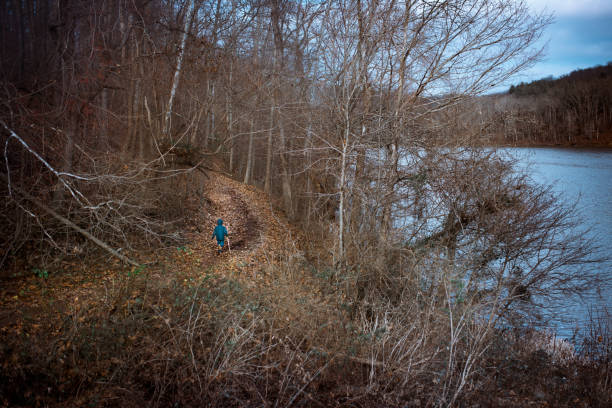 istock Winter Hike in Woods Near Lake 1129517717