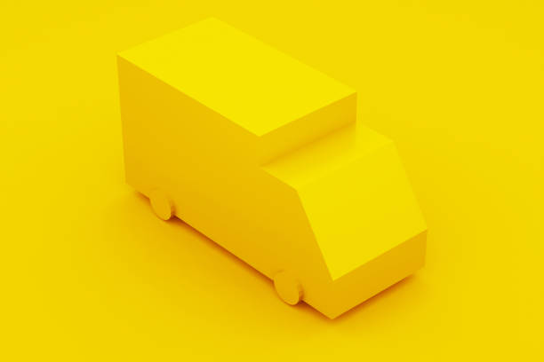 istock Delivery, isometric yellow truck. 3D illustration 1129530870