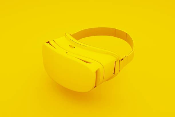 istock VR virtual reality glasses on yellow background. 3D illustration 1129530951