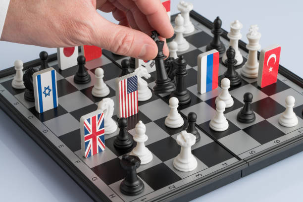 istock chessboard with flags of countries 1129532125