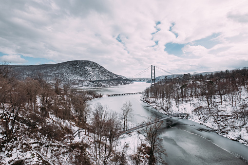 The Bear Mountain Bridge in winter - New York State