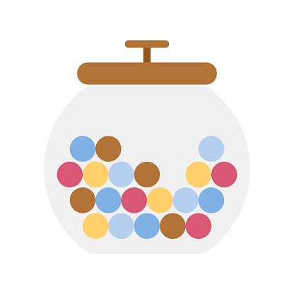Candy jar vector illustration, Isolated flat design icon