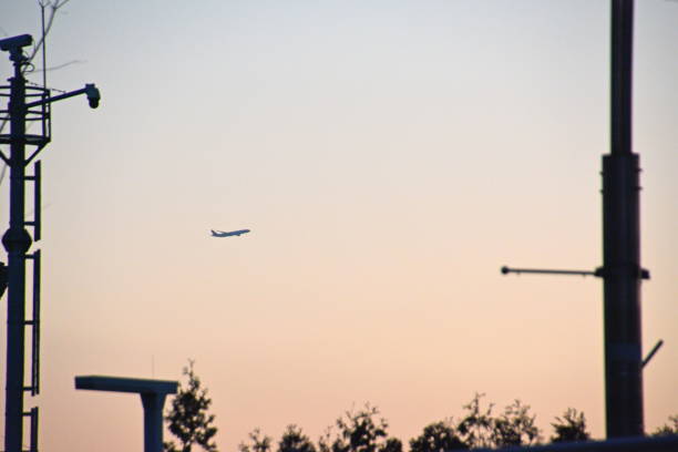 istock Taking-off of an air plane on sunset 1129536618