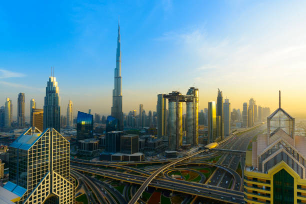 istock Downtown Dubai City Skyline at Sunset, United Arab Emirates 1129542007
