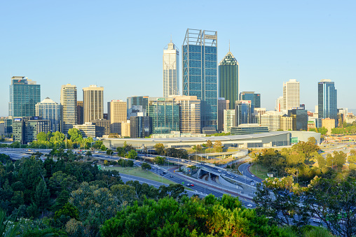Skyline of Perth, Australia during the day from Kings Park.