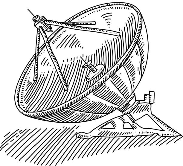Line drawing of Satellite Dish. Elements are grouped.contains eps10 and high resolution jpeg.
