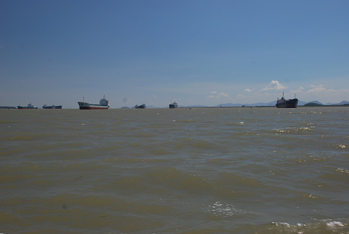 Cargo ship in the sea, ocean, Asia region, Yellow Sea, Chinese sea, Japanese sea