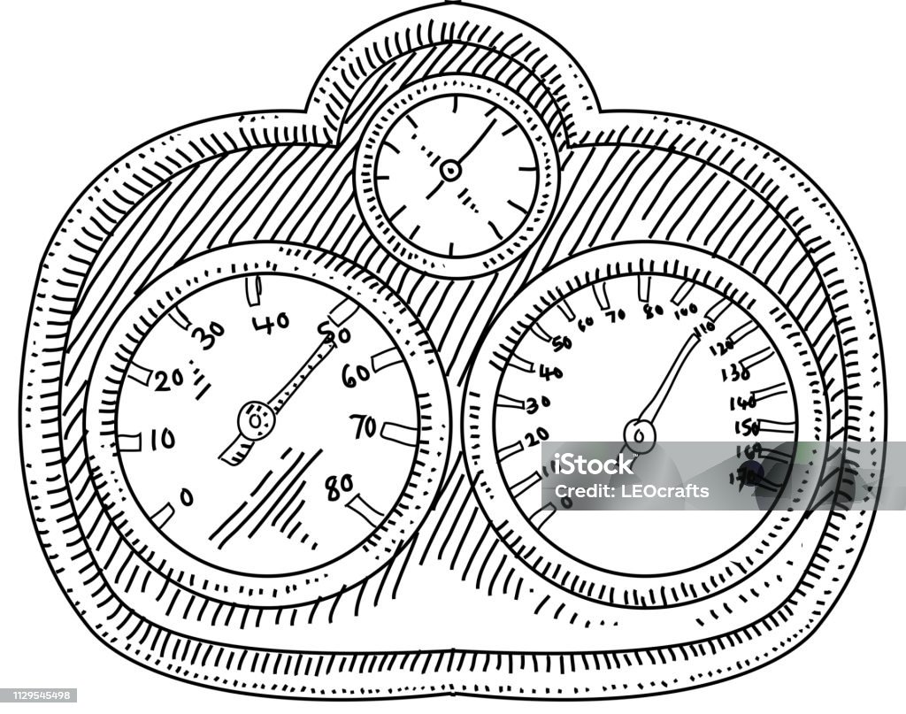Bản Vẽ Đồng Hồ Tốc Độ Ô Tô Hình minh họa Sẵn có - Tải xuống Hình ...