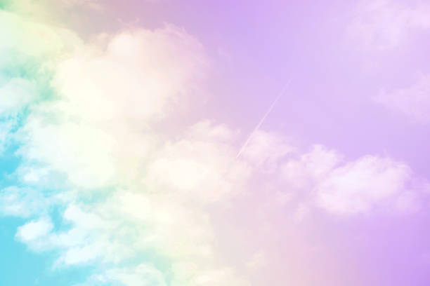 istock Abstract background Scene bottom view of beautiful clear blue sky with white clouds ,beautiful nature in summer day time, feel soft and smooth,relax, peacefull and romantic love moment. 1129552270