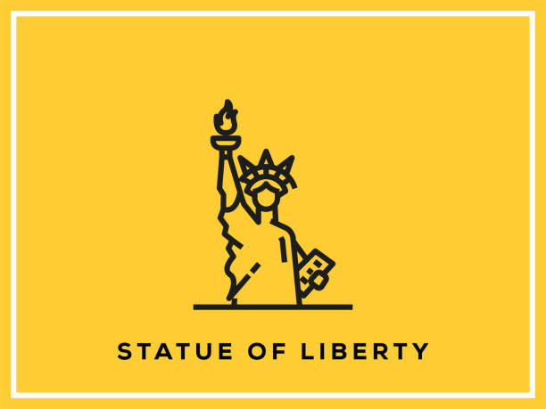 자유의 여 신상 - statue of liberty usa new freedom stock illustrations