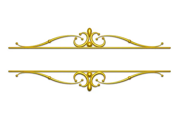 background with gold, silver and copper ornament on white