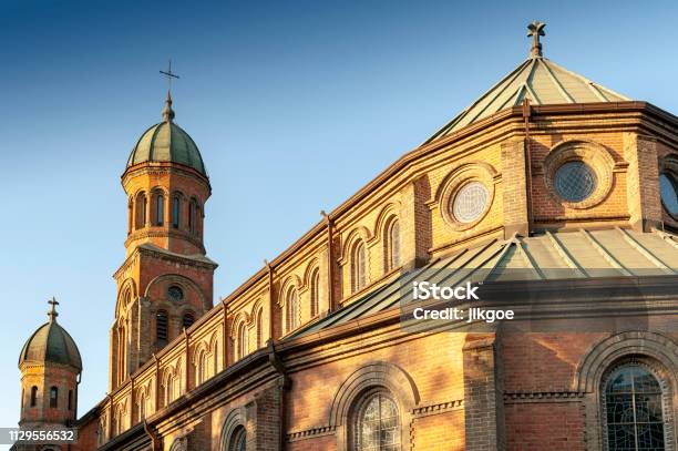 Jeondong Catholic Church A Historic Site Built In Combination Of Byzantine And Romanesque Architectural Styles Located Near Jeonju Hanok Village In City Of Jeonju South Korea Stock Photo - Download Image Now