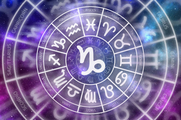 istock Zodiac Capricorn symbol inside of horoscope circle 1129557276