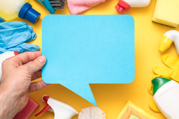 istock cleaning product shopping review speech bubble 1129558866
