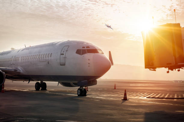 istock Sunset at the airport 1129562392