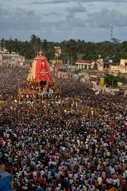 View of Puri Jagannath Rath yatra, cart festiva stock photo
