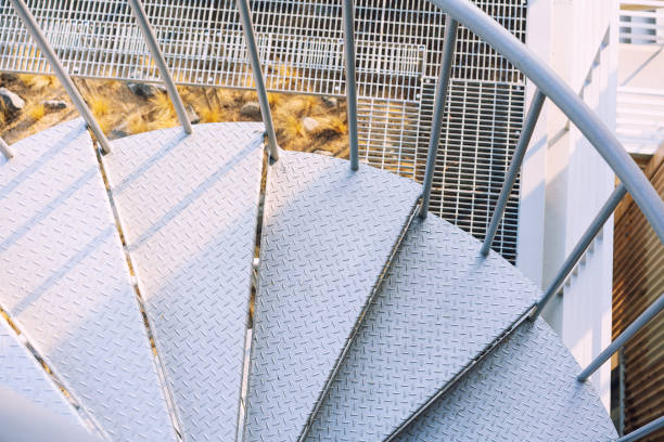 non-slip metal stair for background