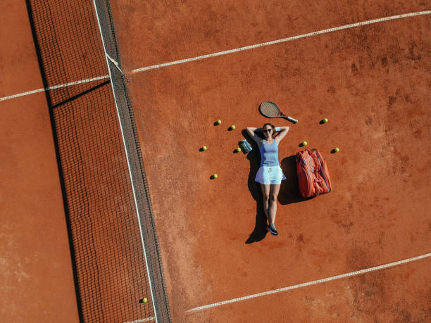 istock Relaxing after the tennis match 1129568329