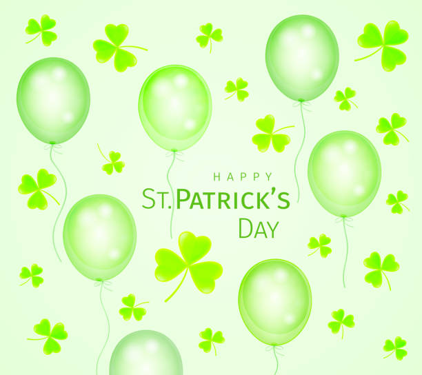 st. patricks-grußkarte - bkg stock-grafiken, -clipart, -cartoons und -symbole