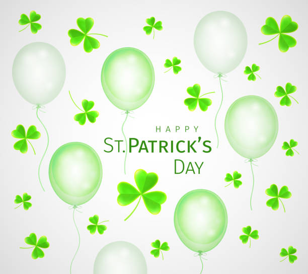 st. patricks-grußkarte - bkg stock-grafiken, -clipart, -cartoons und -symbole