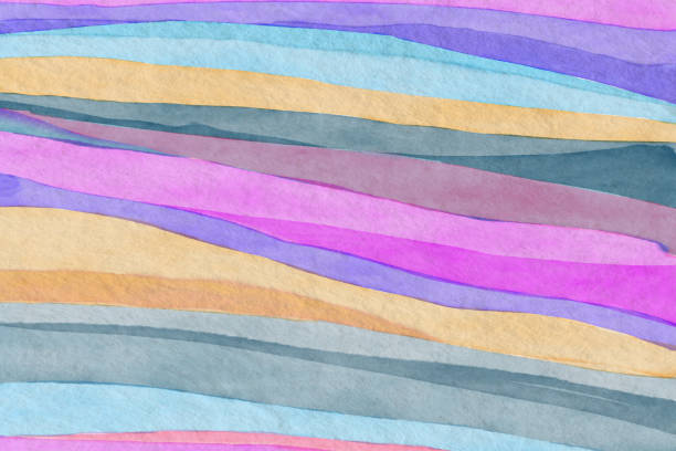 Abstract colorful zebra striped  pattern watercolor background. Watercolor animal skin pattern