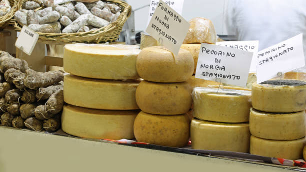 istock italian cheese with text PECORINO that means cheese made with mi 1129576792