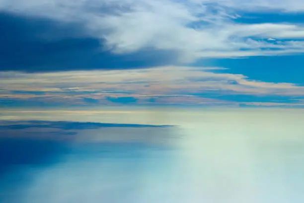 A spellbinding view of sky and horizon during a flight