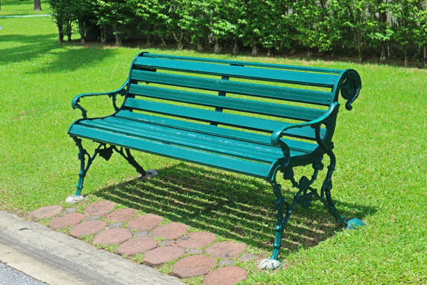 istock A Green Bench in the City Park 1129578561