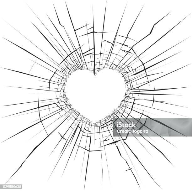 Broken Glass Stock Illustration - Download Image Now - Broken Heart, Glass - Material, Abstract