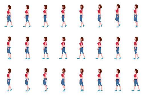 Gym Girl Walk Cycle Animation Sprites Loop Animation Stock Illustration -  Download Image Now - iStock