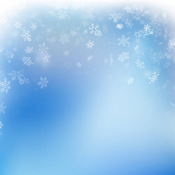 istock Snowflake flying, card or banner with snow elements, flakes confetti scatter. Cold weather winter symbols. EPS 10 1129586889