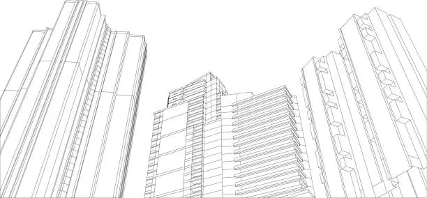 Vector illustration of architecture building 3d