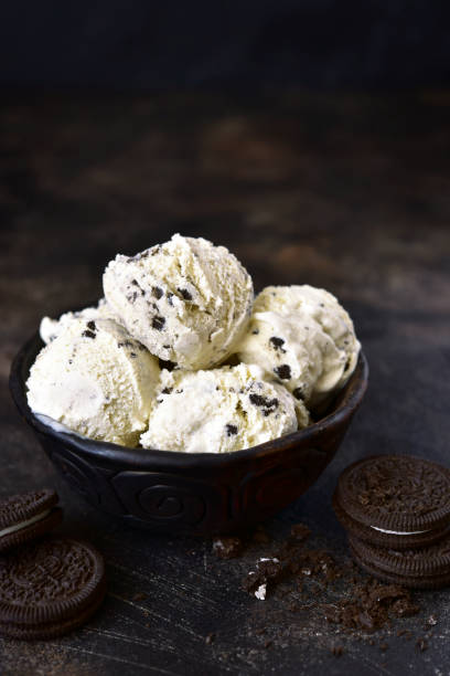 istock Homemade vanilla ice cream with chocolate and cookies 1129589220