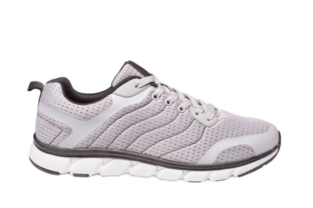 istock one gray sneaker, lightweight fabric, on a white background 1129590728