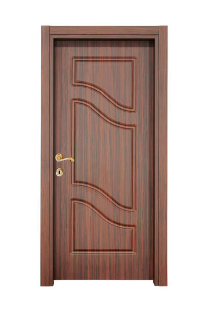 istock Modern wooden interior door 1129608028