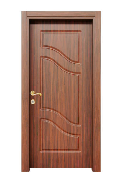 istock Modern wooden interior door 1129608029