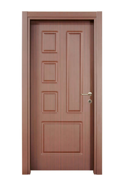 istock Modern wooden interior door 1129608349