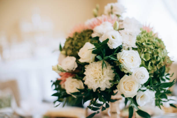 istock wedding decoration with fresh flowers 1129610482