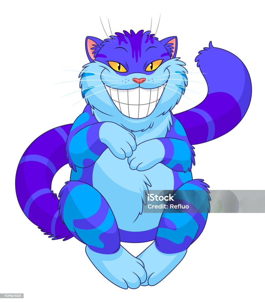 Cartoon Cheshire cat Cartoon Cheshire cat from Alice in Wonderland. Alice in Wonderland - Fictional Character stock vector